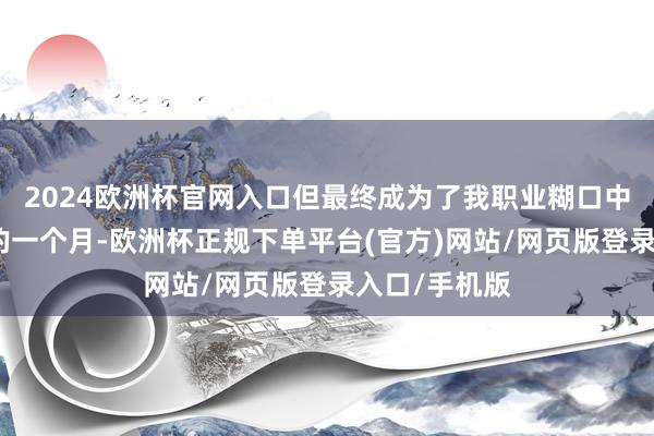 2024欧洲杯官网入口但最终成为了我职业糊口中最好意思好的一个月-欧洲杯正规下单平台(官方)网站/网页版登录入口/手机版