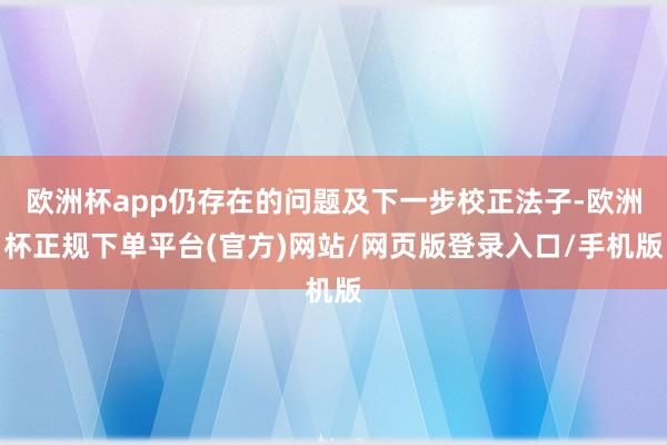 欧洲杯app仍存在的问题及下一步校正法子-欧洲杯正规下单平台(官方)网站/网页版登录入口/手机版