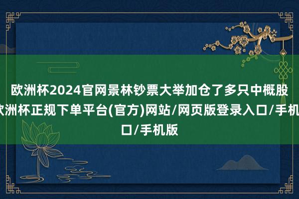 欧洲杯2024官网景林钞票大举加仓了多只中概股-欧洲杯正规下单平台(官方)网站/网页版登录入口/手机版
