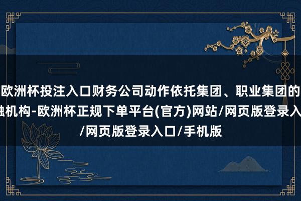 欧洲杯投注入口财务公司动作依托集团、职业集团的非银行金融机构-欧洲杯正规下单平台(官方)网站/网页版登录入口/手机版