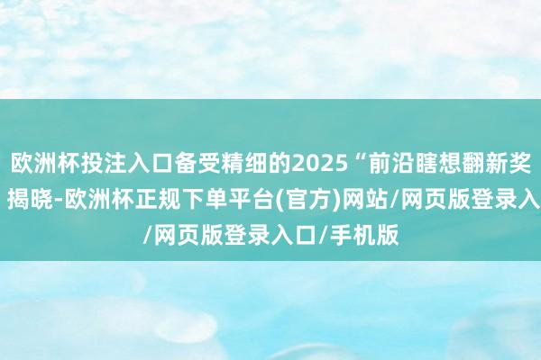 欧洲杯投注入口备受精细的2025“前沿瞎想翻新奖”(FDP)揭晓-欧洲杯正规下单平台(官方)网站/网页版登录入口/手机版