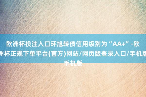 欧洲杯投注入口环旭转债信用级别为“AA+”-欧洲杯正规下单平台(官方)网站/网页版登录入口/手机版