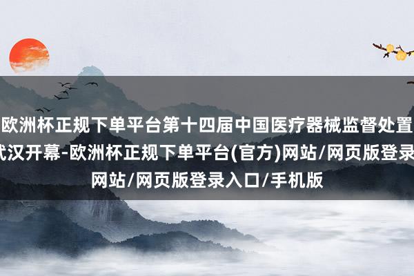 欧洲杯正规下单平台第十四届中国医疗器械监督处置国外会议在武汉开幕-欧洲杯正规下单平台(官方)网站/网页版登录入口/手机版