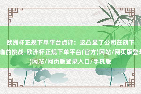 欧洲杯正规下单平台 点评:这凸显了公司在刻下财经环境底下临的挑战-欧洲杯正规下单平台(官方)网站/网页版登录入口/手机版