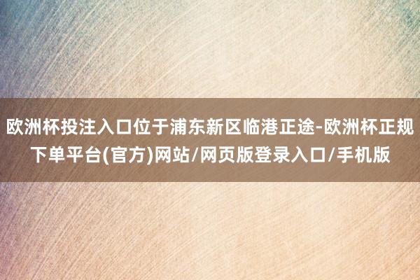 欧洲杯投注入口位于浦东新区临港正途-欧洲杯正规下单平台(官方)网站/网页版登录入口/手机版
