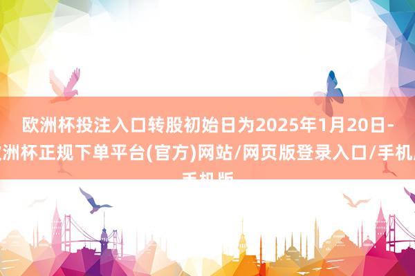 欧洲杯投注入口转股初始日为2025年1月20日-欧洲杯正规下单平台(官方)网站/网页版登录入口/手机版