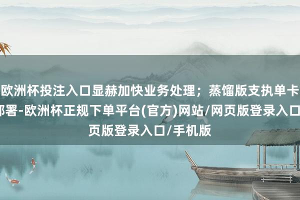 欧洲杯投注入口显赫加快业务处理；蒸馏版支执单卡多实例部署-欧洲杯正规下单平台(官方)网站/网页版登录入口/手机版